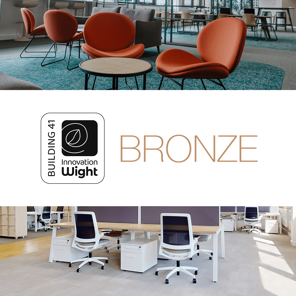 Image reads "Building 41 Bronze Membership" with co-working space in background